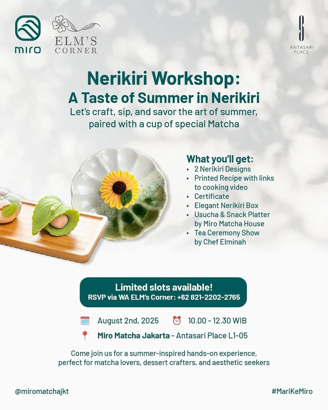A Taste of Summer: Workshop Nerikiri bersama ELM'S Corner dan Miro Matcha